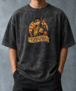 Awesome Takas World Vintage Anime Characters Passion Washed T Shirt in faded color with retro anime design on front