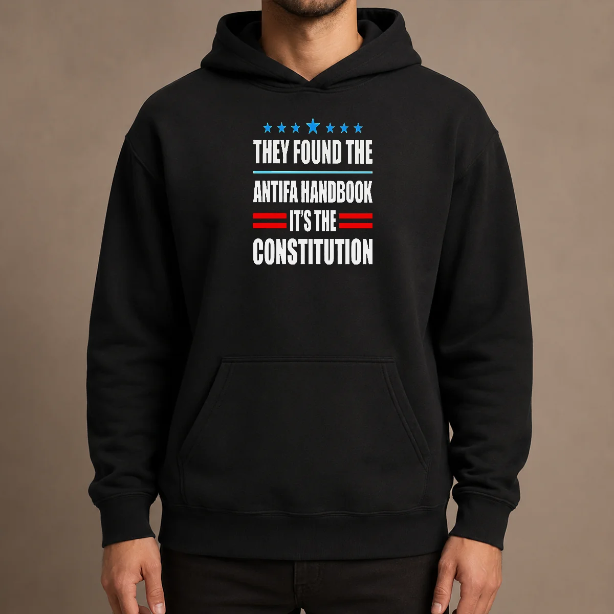Awesome They Found The Antifa Handbook It'S The Constitution Bold Statement Text Hoodie