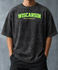 Awesome Wiscansin University College Funny Parody Washed T-Shirt
