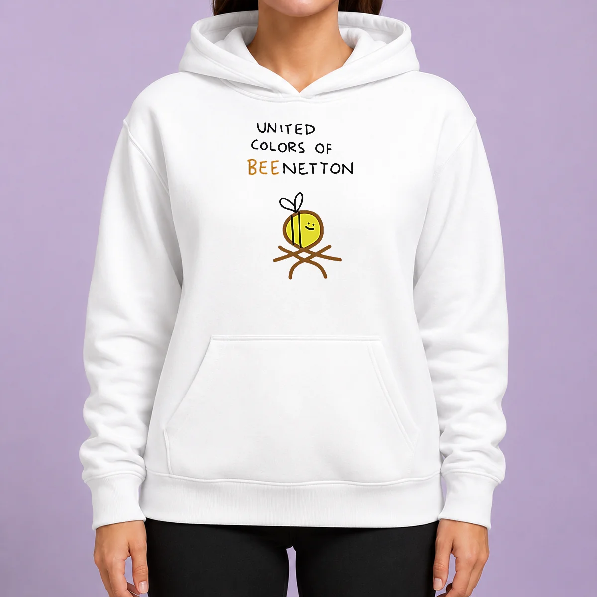 Funny Awesome United Colors Of Bee Netton Bee Logo Hoodie