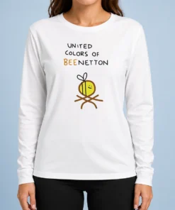 Funny Awesome United Colors Of Bee Netton Bee Logo long sleeve shirt in black with colorful bee graphic