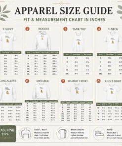 Size chart for Funny Awesome United Colors Of Bee Netton Bee Logo with measurements in inches and cm
