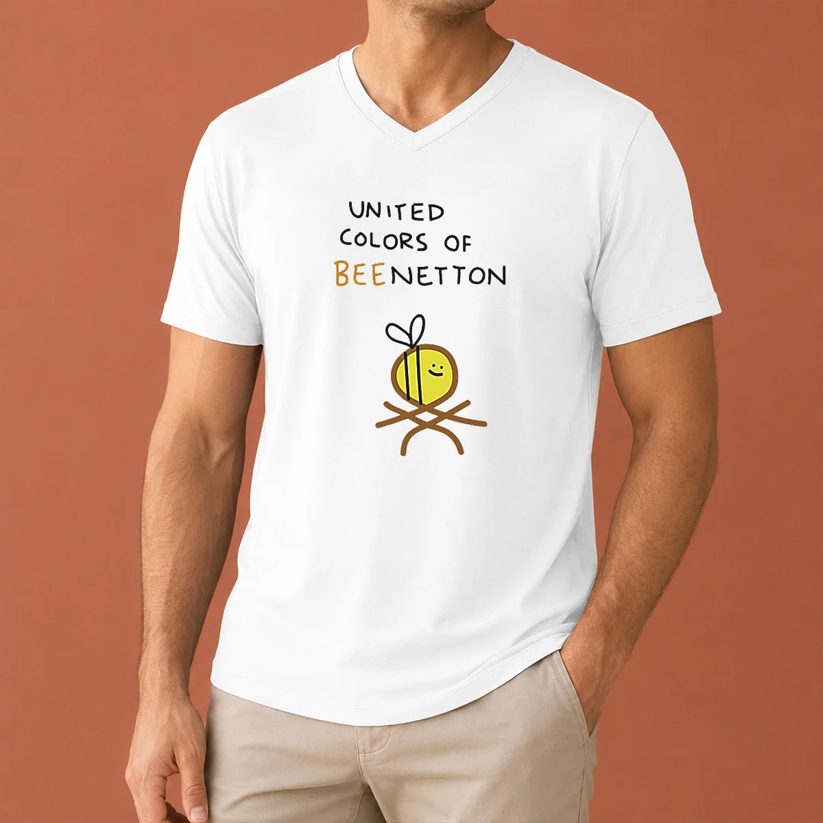 Funny Awesome United Colors Of Bee V-Neck Shirt Funny Awesome United Colors Of Bee V-Neck Shirt