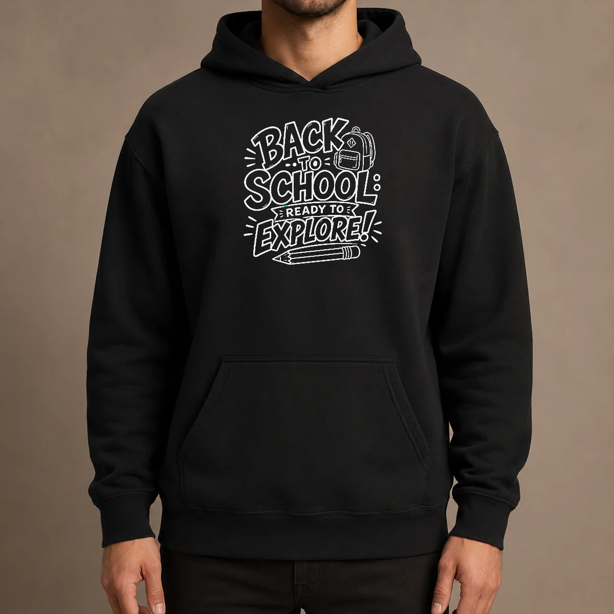 Funny Back To School Ready To Explore Line Art Hoodie