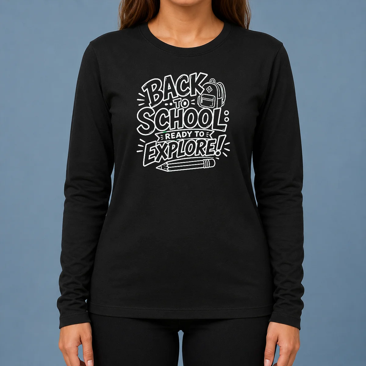 Funny Back To School Ready To Explore Line Art Long Sleeve Shirt