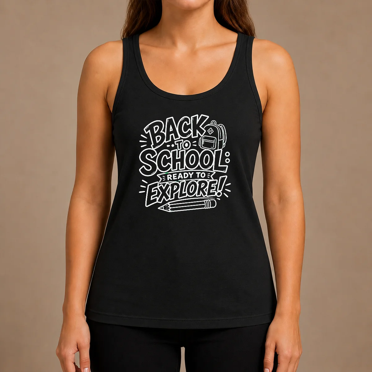 Funny Back To School Ready To Explore Line Art Tank Top