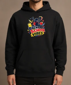 Funny Back To School Vibes Excited Student Silhouette Hoodie