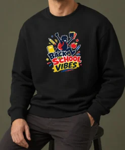 Funny Back To School Vibes Excited Student Silhouette Sweater