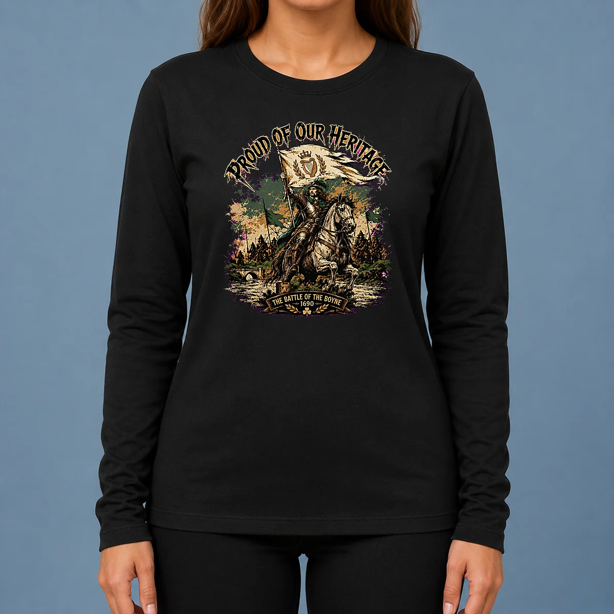 Funny Battle Of The Boyne Heritage Pride long sleeve shirt with heritage design in comfortable fabric