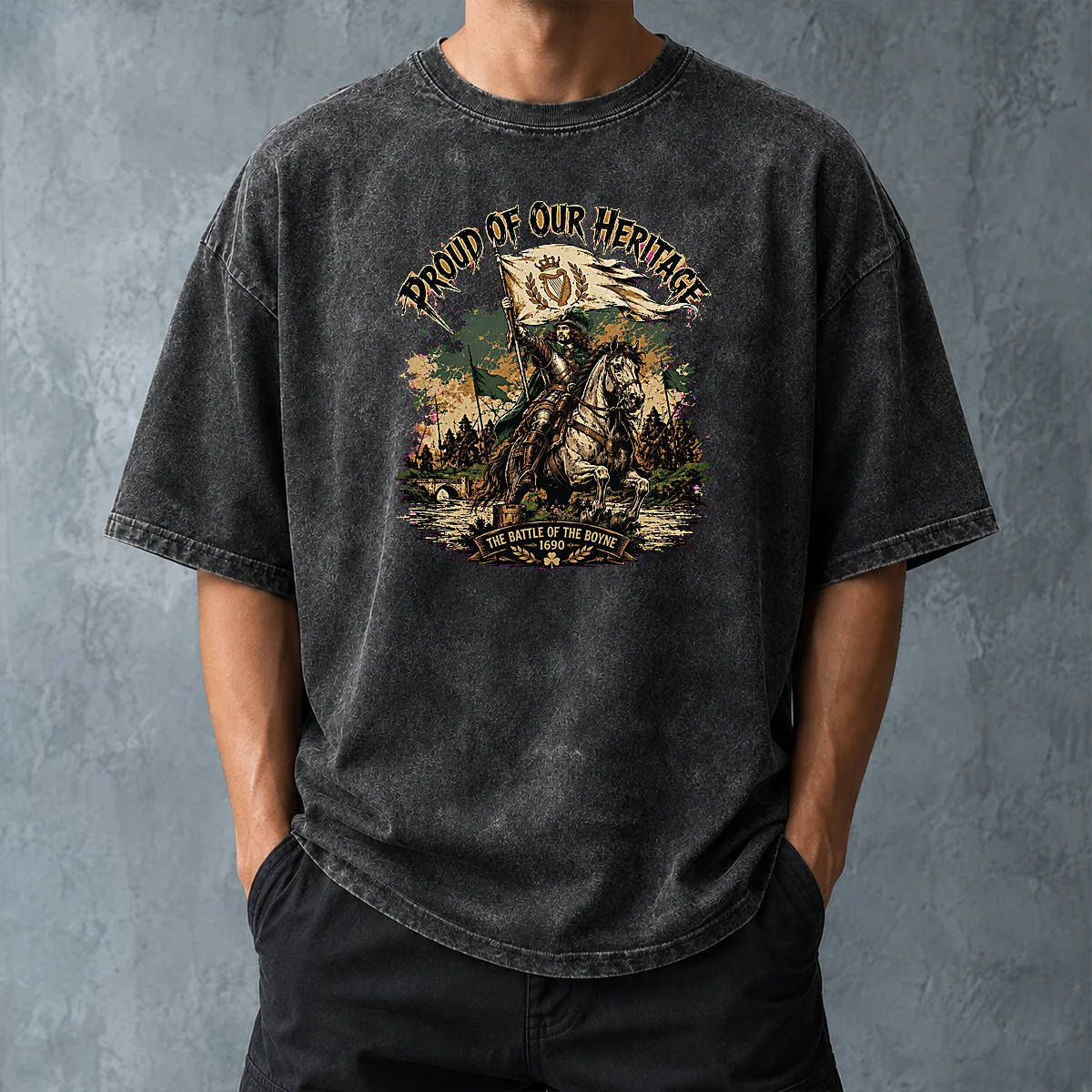 Funny Battle Of The Boyne Heritage Pride Washed T-Shirt