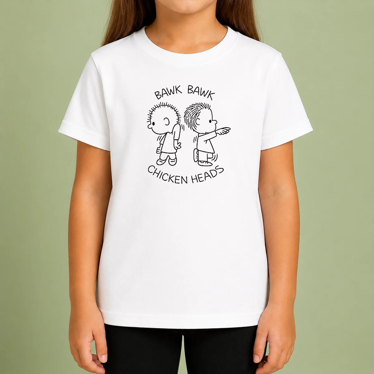 Funny Bawk Bawk Chicken Heads Peanuts Charlie Kids T-Shirt