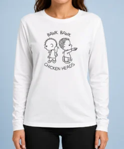 Funny Bawk Bawk Chicken Heads Peanuts Charlie Long Sleeve Shirt