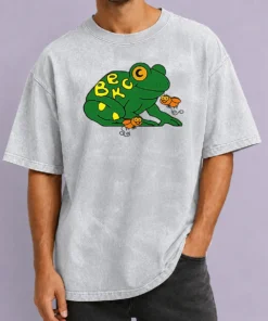 Funny Beck Frog With Flies Alternative Rock Indie Music Washed T-Shirt