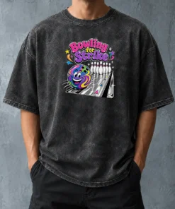 Funny Bowling For Strike Y2K Washed T-Shirt