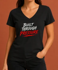 Funny Built Through Pressure V-Neck Shirt