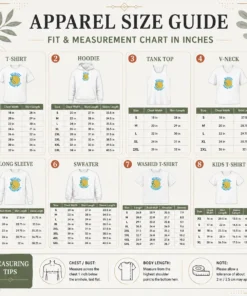 Size chart for Funny Golden State Warriors NBA Warriors Basketball Logo with measurements in inches and cm