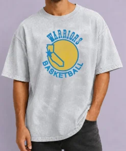 Funny Golden State Warriors NBA Warriors Basketball Logo washed t shirt with vintage style and soft fabric
