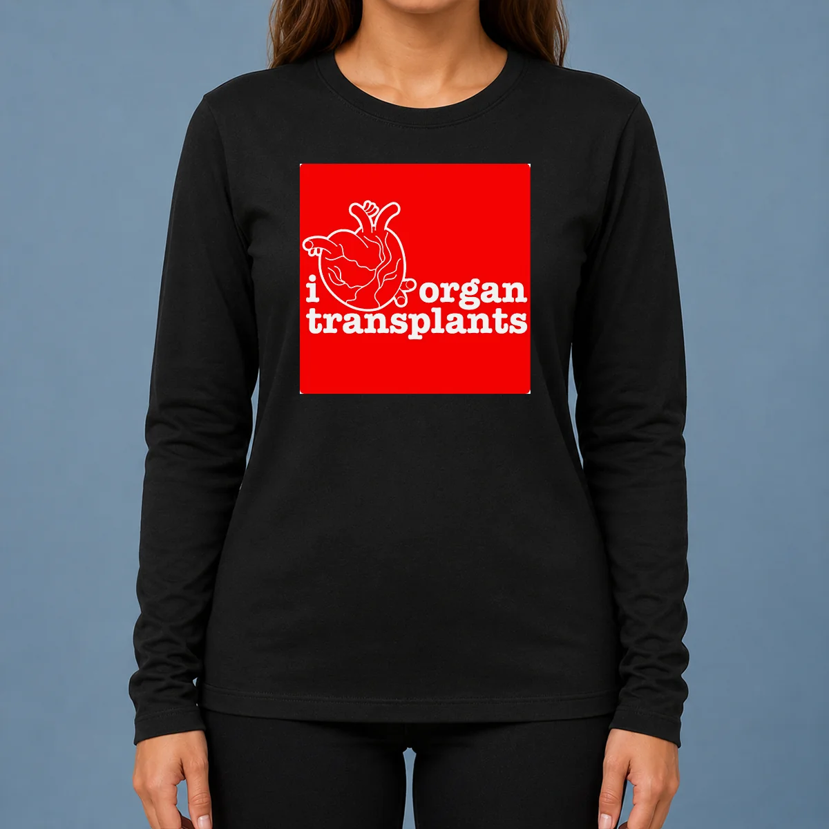 Funny I Heart Organ Transplants Transplant Awareness Long Sleeve Shirt