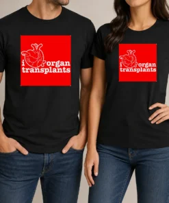 Funny I Heart Organ Transplants Transplant Awareness t shirt in white, short sleeve casual tee