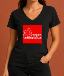 Funny I Heart Organ Transplants Transplant Awareness V-Neck Shirt