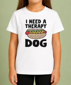 Funny I Need A Therapy Dog Illustration Kids T-Shirt