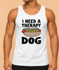 Funny I Need A Therapy Dog Illustration Tank Top