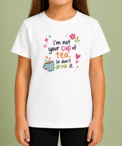 Funny Im Not Your Cup Of Tea So Dont Drink It Kids T-Shirt