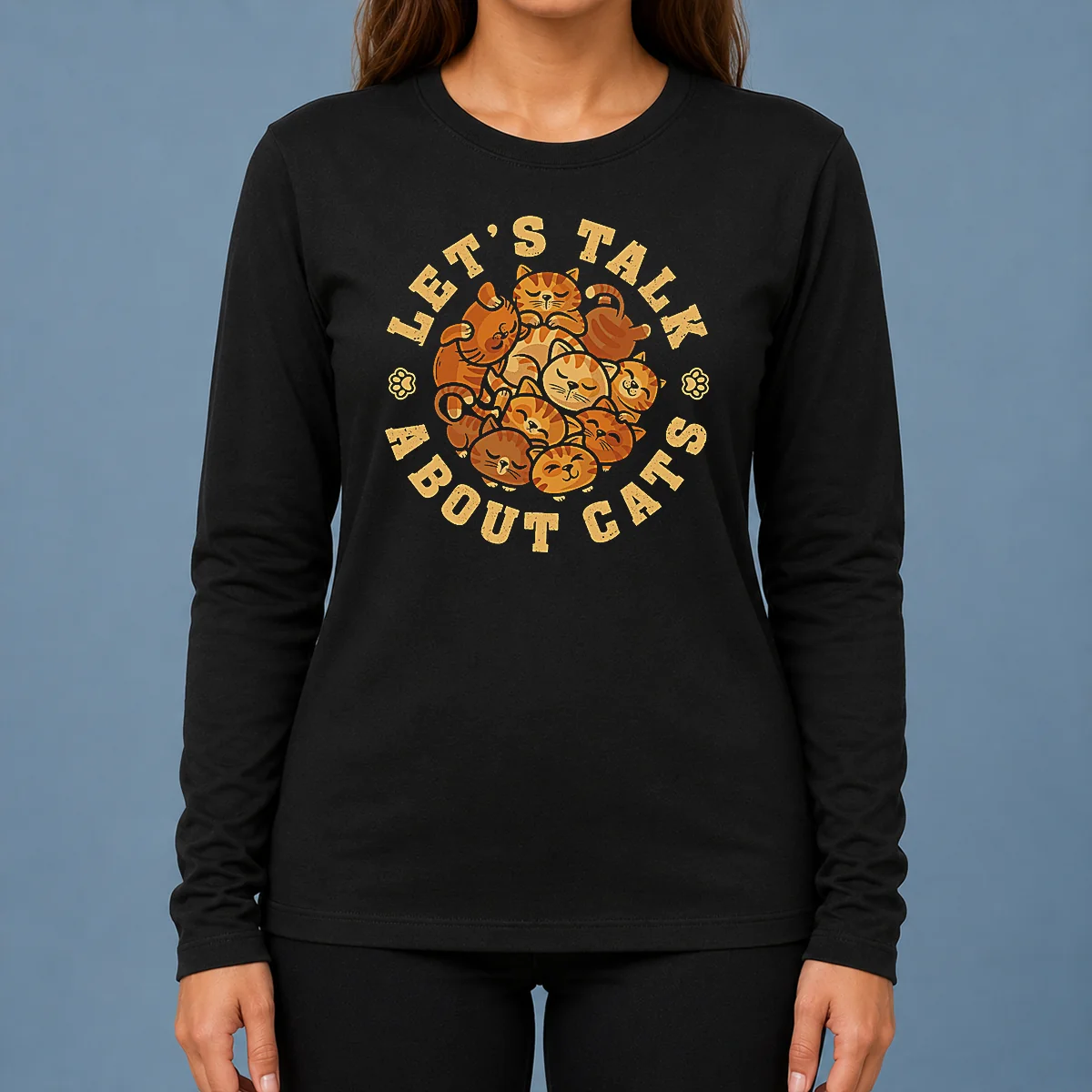 Funny Lets Talk About Cats Long Sleeve Shirt
