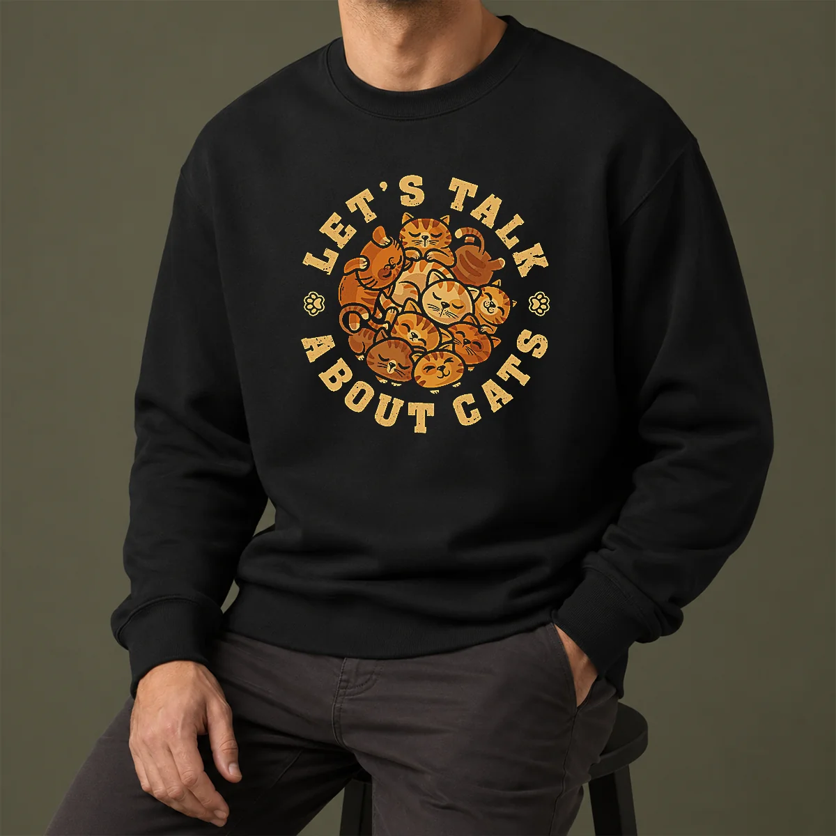 Funny Lets Talk About Cats Sweater