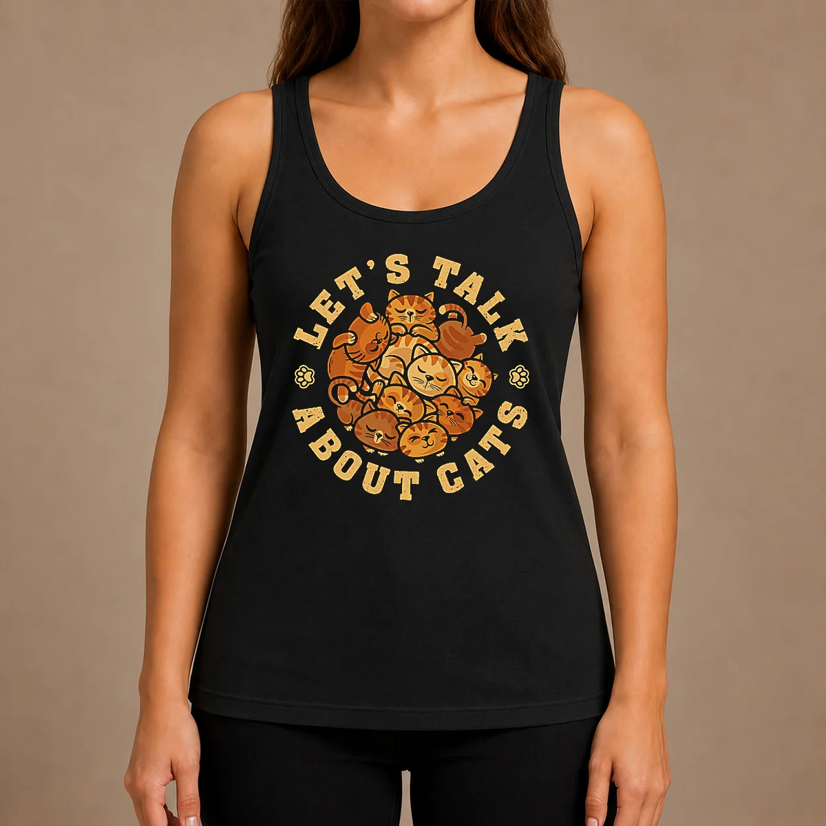 Funny Lets Talk About Cats Tank Top