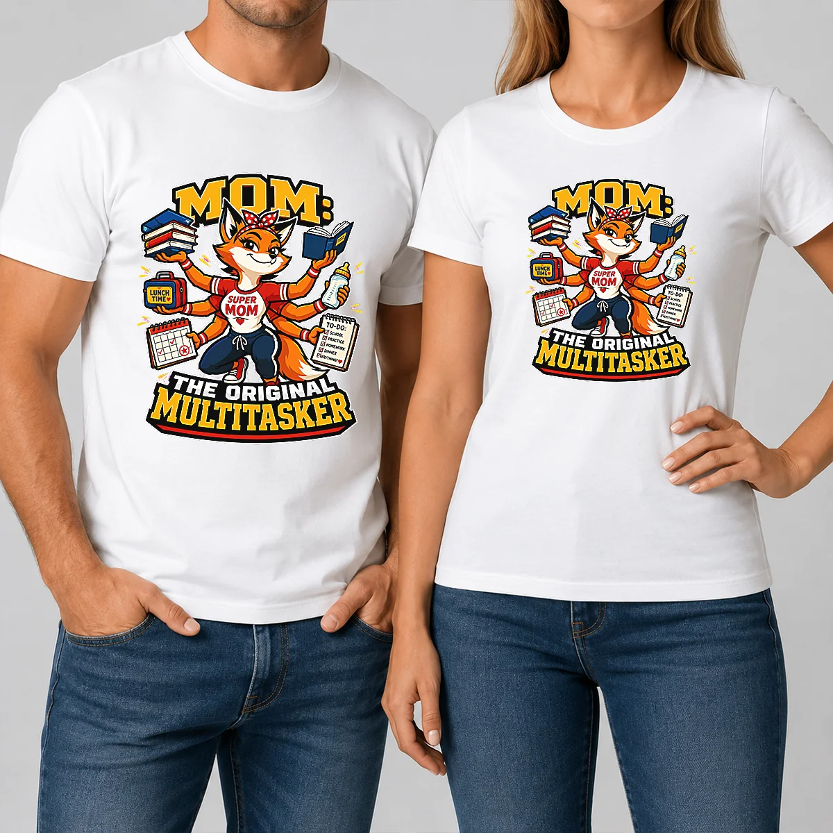 Funny Mom Multitasking Fox Mascot Family Humor Shirt Funny Mom Multitasking Fox Mascot Family Humor Shirt