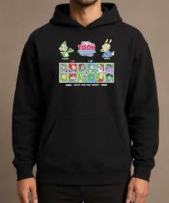 Funny Plucky Rocko Darkwing Duck Ren Stimpy Doug Tommy Pickles Pinky The Tick Bart Goku 90s Toon Throwdown Select Your Toon Fighter Hoodie