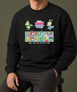 Funny Plucky Rocko Darkwing Duck Ren Stimpy Doug Tommy Pickles Pinky The Tick Bart Goku 90s Toon Throwdown Select Your Toon Fighter Sweater