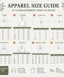 Size chart for Funny Premium Big Fan Of Human Rights Activism Social Justice with measurements in inches and cm