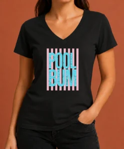 Funny Premium Pool Bum Retro Stripes Sunshine V-Neck Shirt