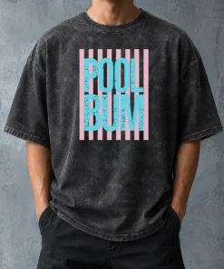 Funny Premium Pool Bum Retro Stripes Sunshine Washed T-Shirt