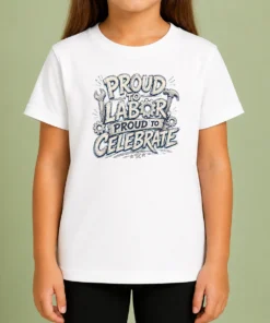 Funny Top Labour Day Celebration Sketch For Proud Workers Kids T-Shirt