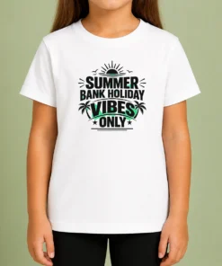 Funny Top Summer Bank Holiday Vibes Minimalist UK Celebratio Kids T-Shirt