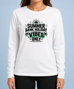 Funny Top Summer Bank Holiday Vibes Minimalist UK Celebratio Long Sleeve Shirt
