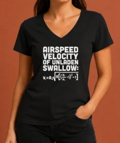 Good Airspeed Velocity Of Unladen Swallow And Equation Science Nerd V-Neck Shirt