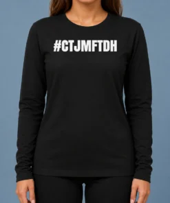 Good Awesome Tiakola #Ctjmftdh French Rap Fan Long Sleeve Shirt in black with bold graphic print