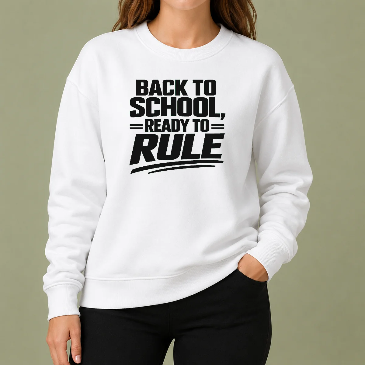 Good Back To School Ready To Rule Line Art For Students Sweater