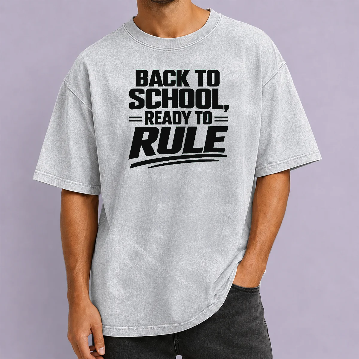 Good Back To School Ready To Rule Line Art For Students Washed T-Shirt