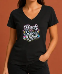 Good Back To School Vibes Y2K V-Neck Shirt