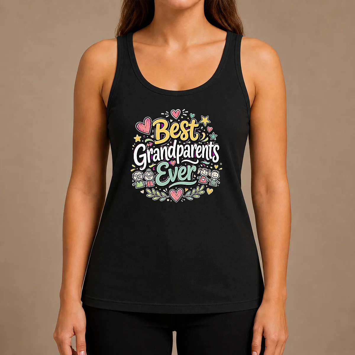 Good Best Grandparents Ever For Grandparents Doodle Typograp Tank Top