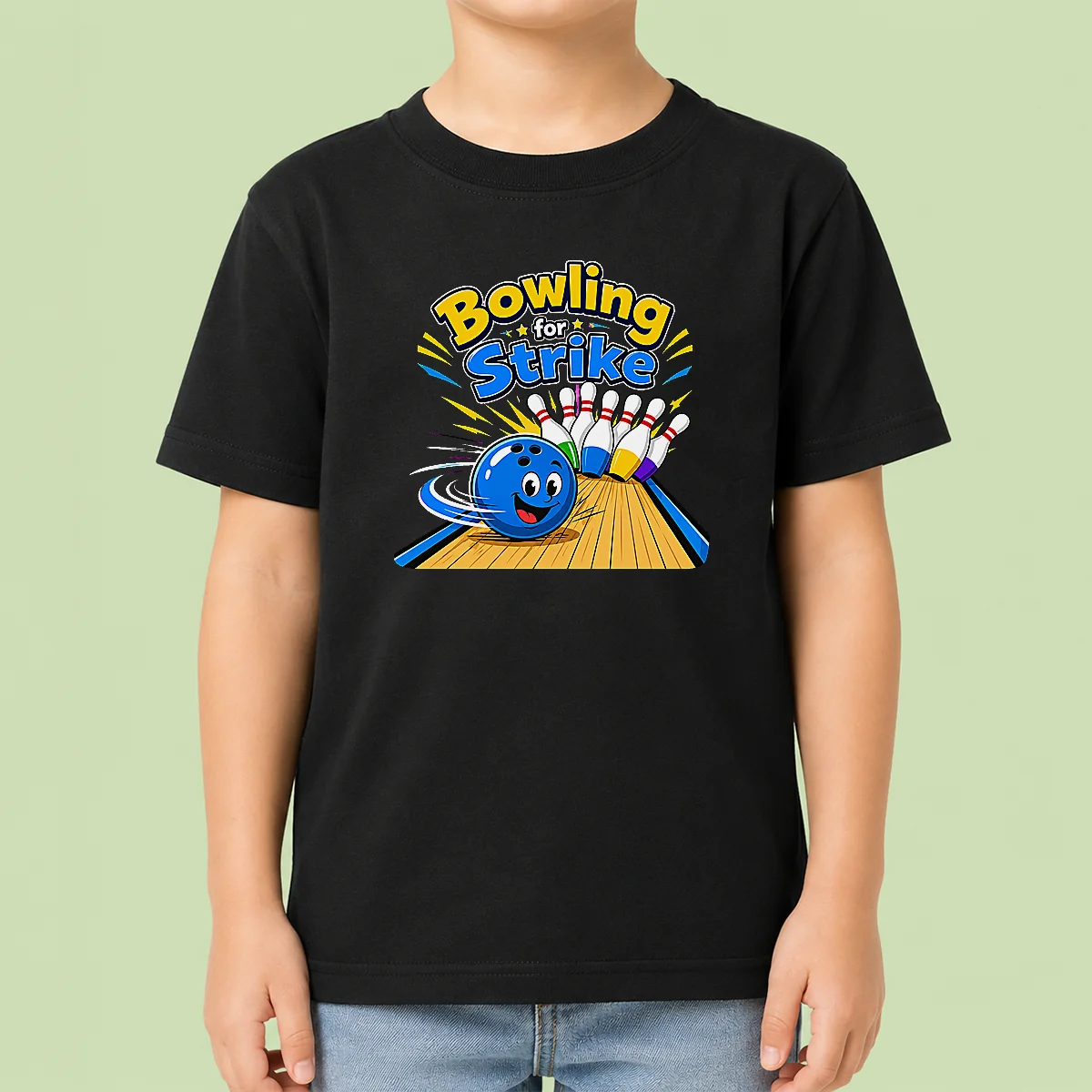 Good Bowling For Strike Fun Vector Kids T-Shirt