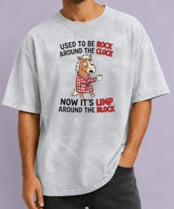 Good Horse Used To Be Rock Around The Clock Now It'S Limp Around The Block Washed T-Shirt