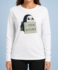 Good Hot Gunter The Penguin I Steal Bitches Adventure Time Long Sleeve Shirt