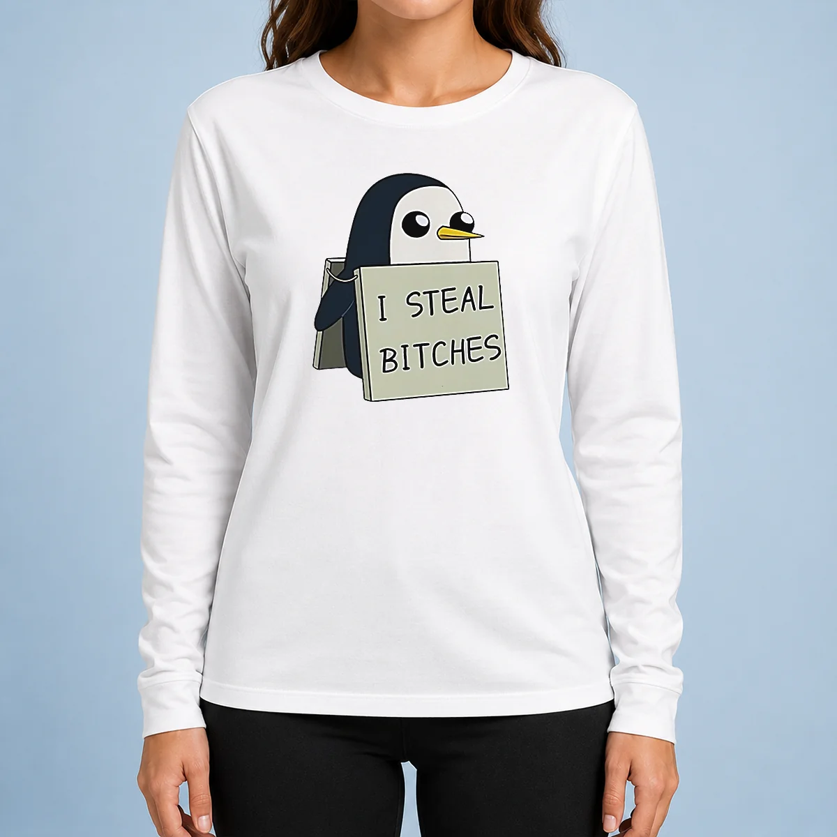 Good Hot Gunter The Penguin I Steal Bitches Adventure Time Long Sleeve Shirt
