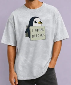 Good Hot Gunter The Penguin I Steal Bitches Adventure Time Washed T-Shirt